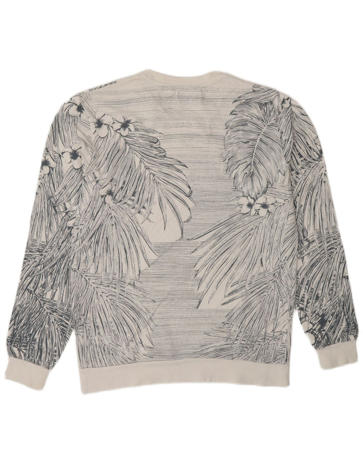 Pulover pentru bărbați Zara, bumbac, floral, alb mediu