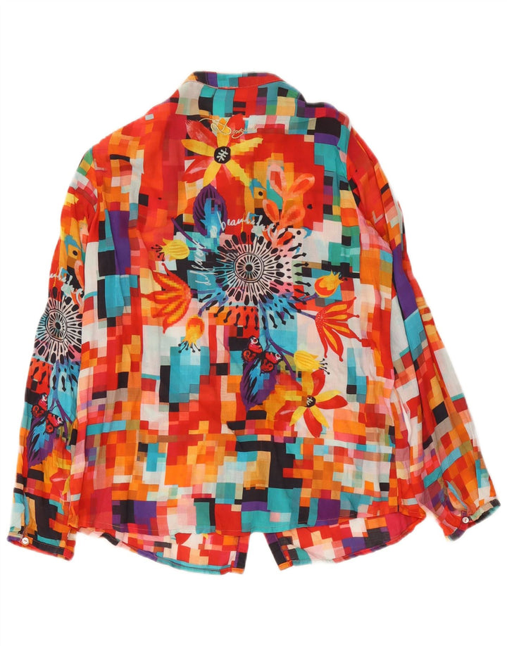 Bluză cămașă cu grafică Desigual pentru femei UK 12 Medium Multicolor Geometric