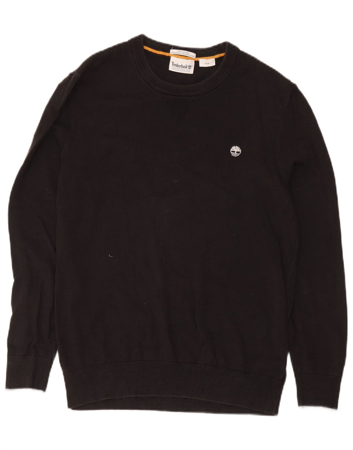 Pulover pentru bărbați Timberland cu gât crew, bumbac mediu negru