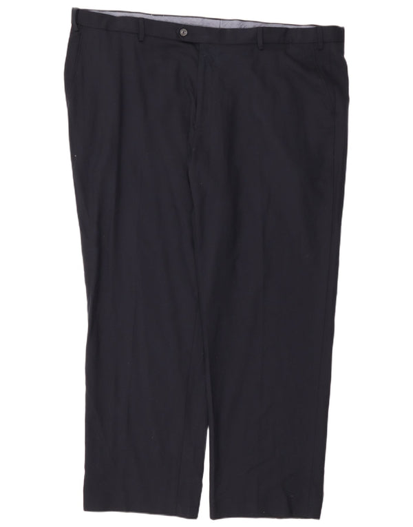 Pantaloni de costum pentru bărbați Marks & Spencer, cu ajustare normală, L46 L31, poliester bleumarin
