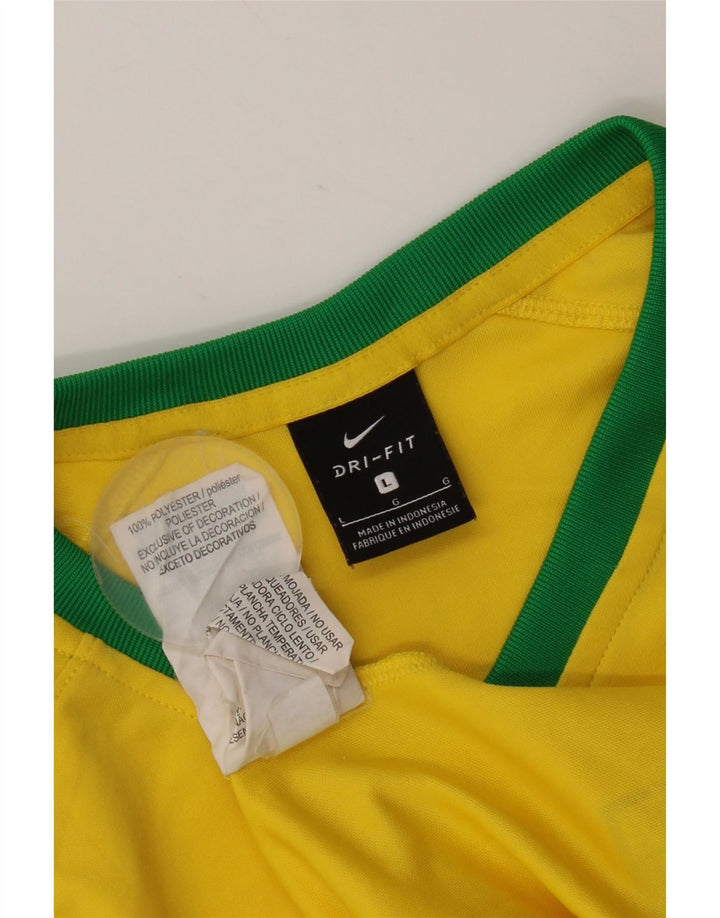 Tricou pentru bărbați Nike Brasil Top mare din poliester galben
