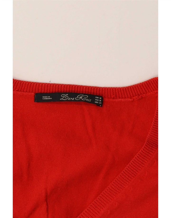 Pulover pentru femei cu decolteu în V Zara UK 12 portocaliu mediu