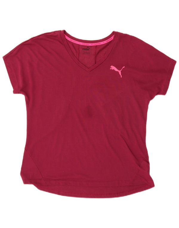 Tricou Puma Femei Top UK 16 Large Burgundy Poliester