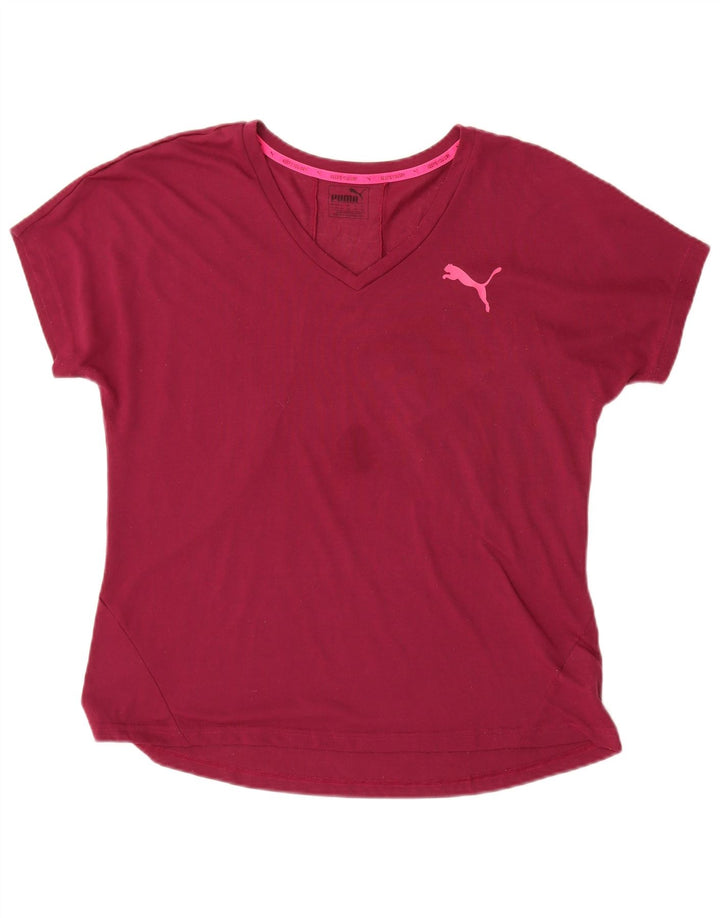 Tricou Puma Femei Top UK 16 Large Burgundy Poliester