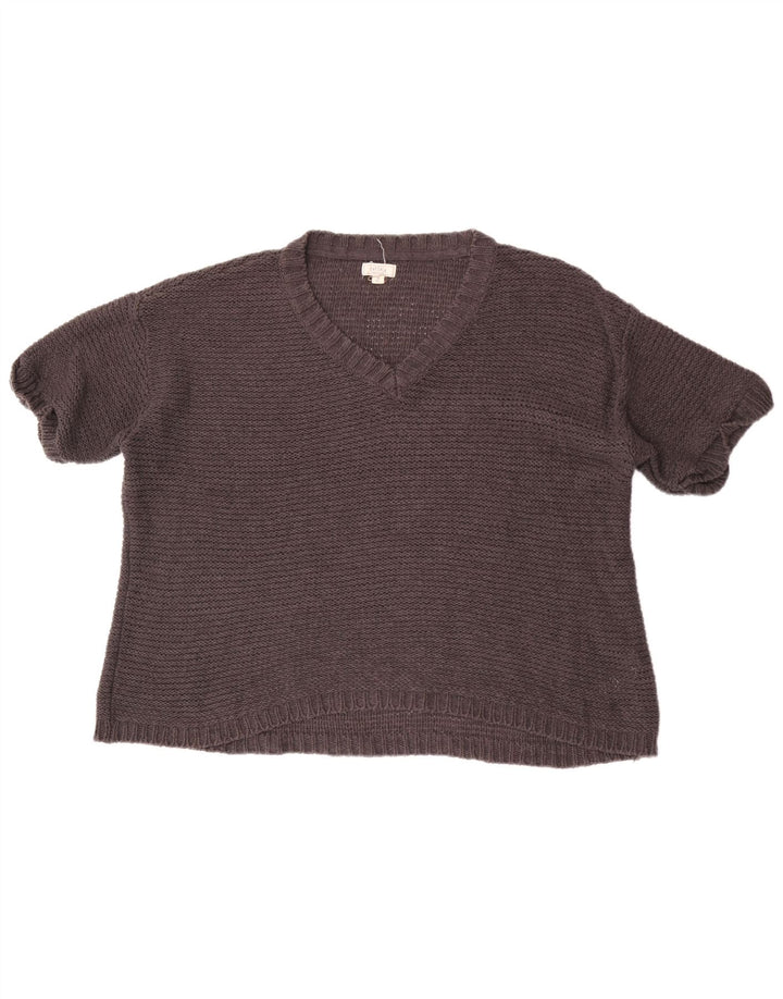 Pulover pentru femei Fat Face, cu mânecă scurtă, cu decolteu în V, UK 14 Medium Negru