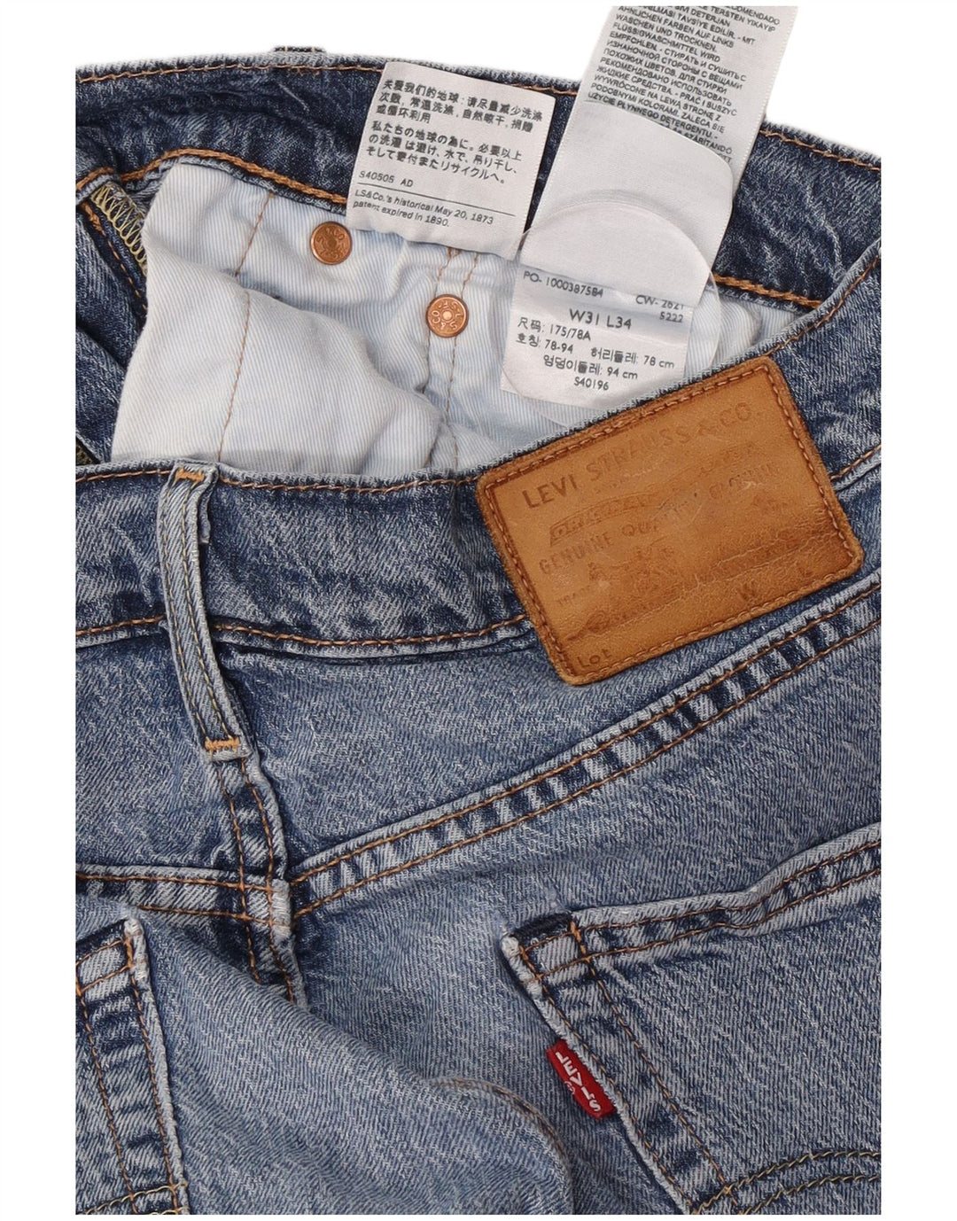 Blugi drepti pentru femei Levi's W31 L34 Bumbac albastru