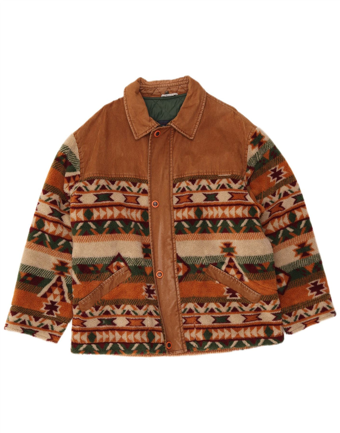 Jachetă din lână pentru bărbați WAMPUM UK 40 mare maro geometrică