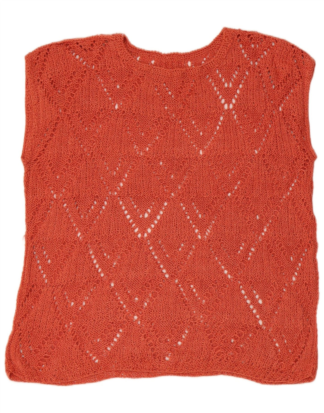 VINTAGE Femei Vest Tank Top UK 16 Large Brown Argyle/Diamond