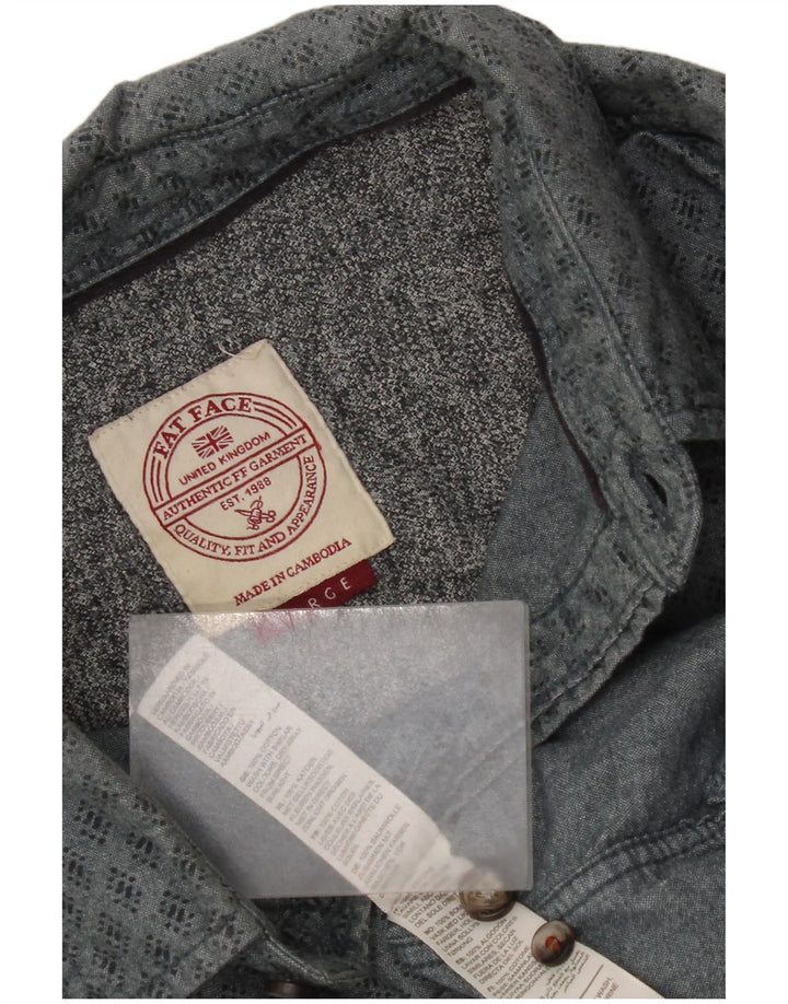 Cămașă pentru bărbați Fat Face, mare, gri, geometrică, bumbac