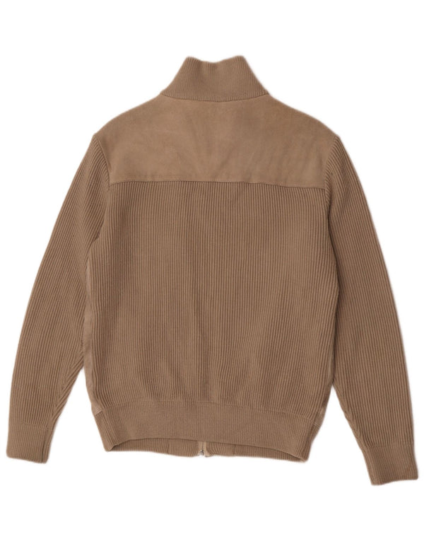 C&A Pulover cardigan bărbătesc din piele intoarsa EU 52/54 mare Bej Poliacrilic