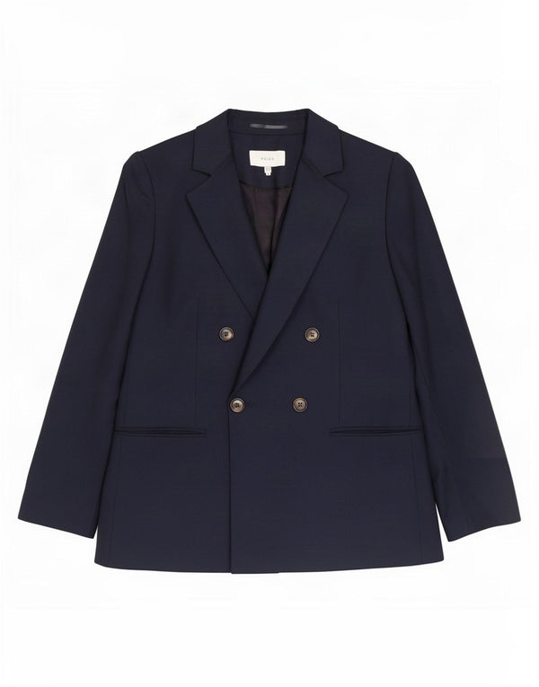 Jachetă Blazer pentru femei Reiss cu două pieptări UK 12 Poliester mediu bleumarin