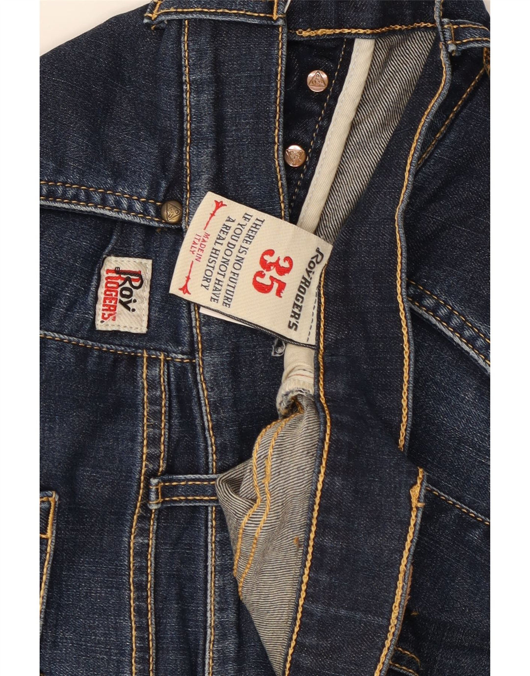 Blugi drepti pentru femei Roy Rogers W35 L28 bumbac bleumarin