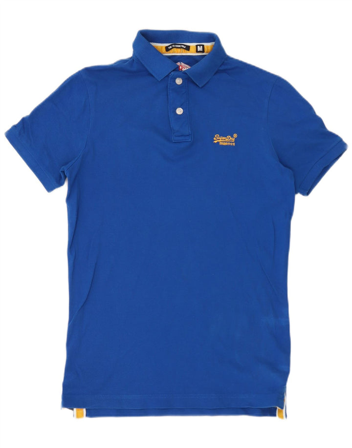 Tricou polo pentru bărbați Superdry, bumbac albastru mediu