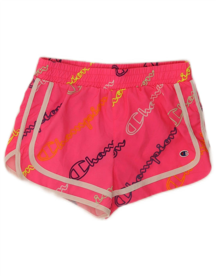 Pantaloni scurți sport grafic pentru fete Champion 9-10 ani poliester roz mediu