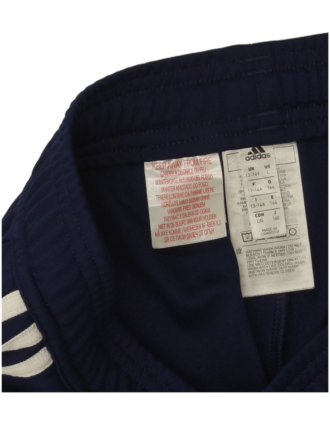 Pantaloni de trening Adidas baieti 13-14 ani poliester bleumarin