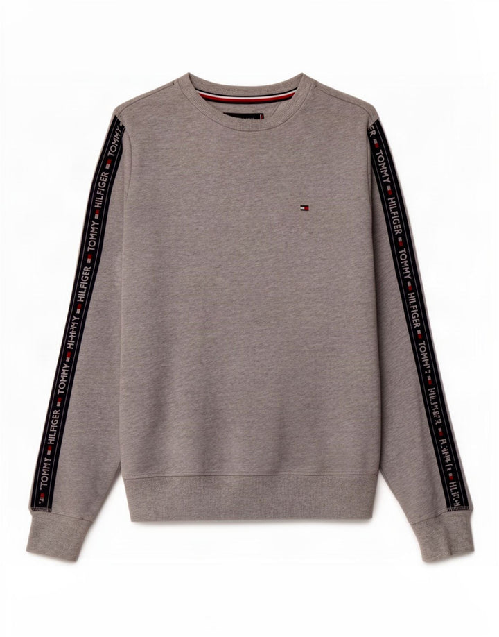 Hanorac grafic pentru bărbați Tommy Hilfiger Pulover mic, gri, bumbac color bloc