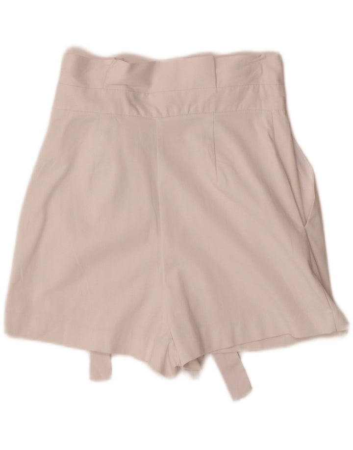 Pantaloni scurți Zara femei cu talie înaltă mici W26 bumbac alb