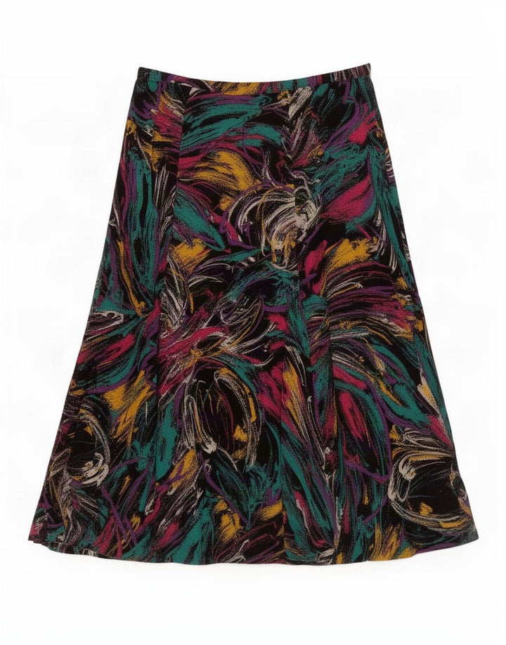 Fusta plisată cu model abstract pentru femei vintage IT 46 Large W28 Multicolor