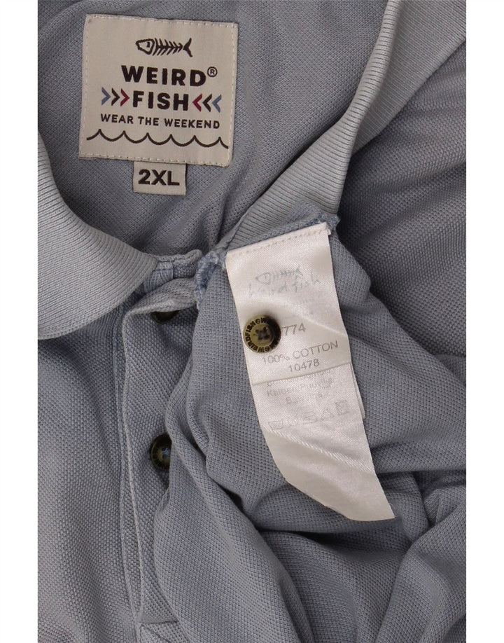 Tricou polo pentru bărbați Weird Fish, bumbac albastru 2XL