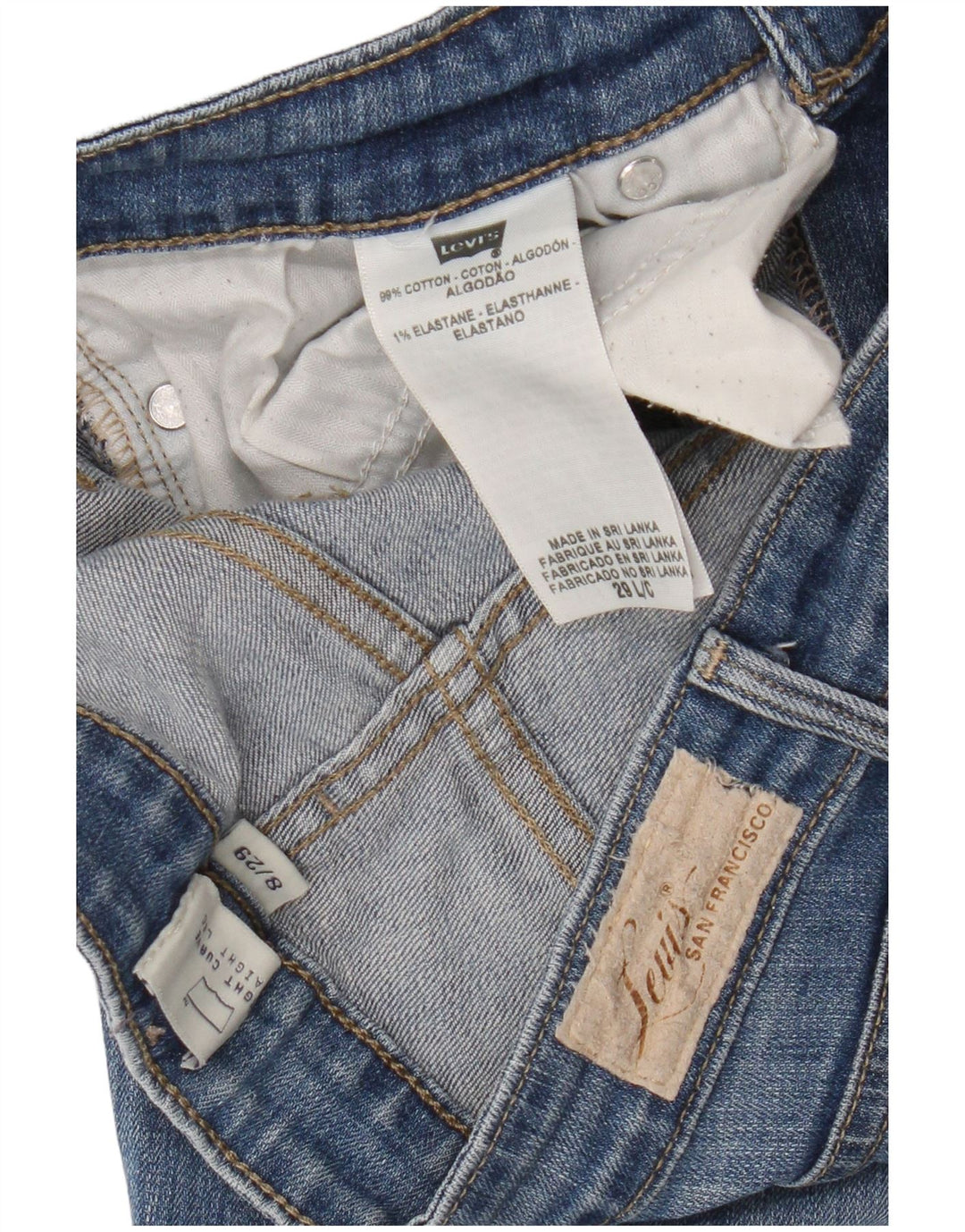 Blugi drepți cu curbe ușoare pentru femei Levi's US 8 Medium W29 L33 Bumbac albastru