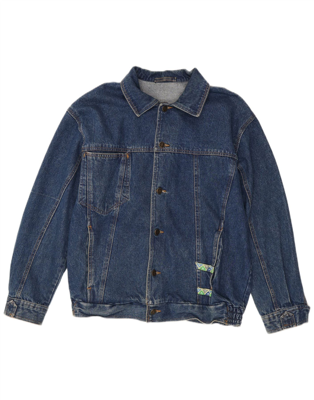 Jachetă de blugi vintage pentru bărbați IT 48, bumbac albastru mediu