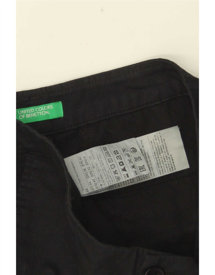 Pantaloni scurti chino pentru femei Benetton UK 12 Medium W32 Negru