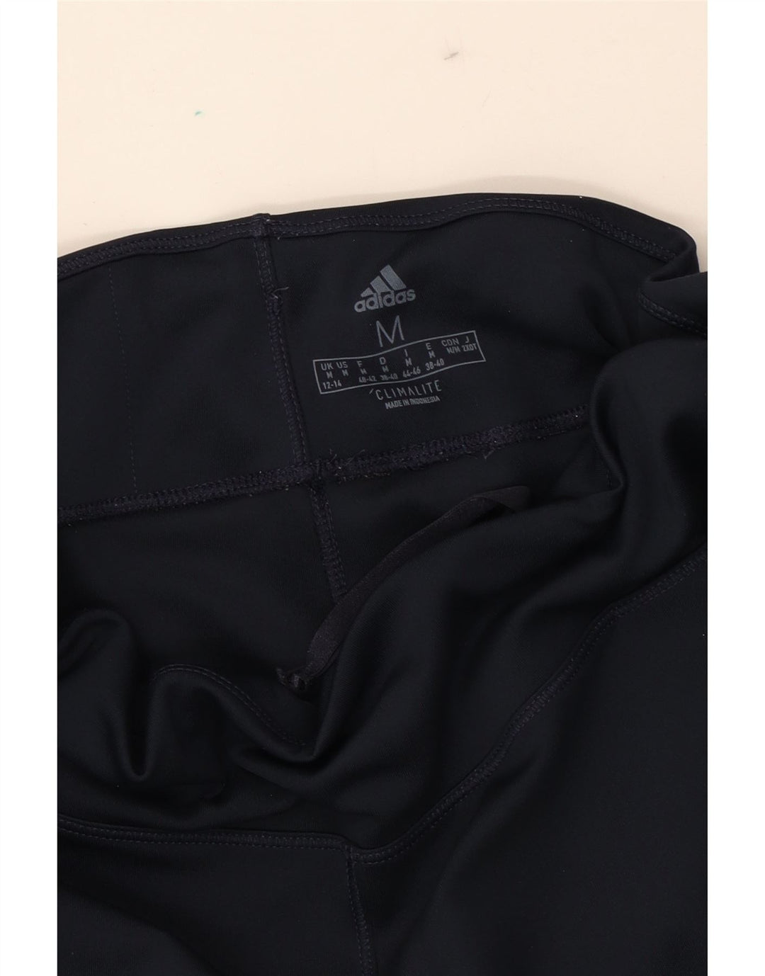 ADIDAS Womens Climalite Capri Leggings UK 12/14 Medium Navy Blue Polyester Vintage Adidas and Second-Hand Adidas from Messina Hembry 