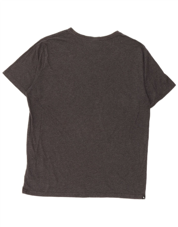RIP CURL Tricou cu ajustare standard pentru bărbați Top mare din bumbac gri