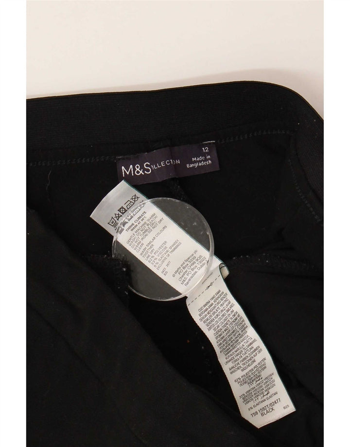 Pantaloni de costum subțiri pentru femei Marks & Spencer UK 12 Medium L32 L25 Negru