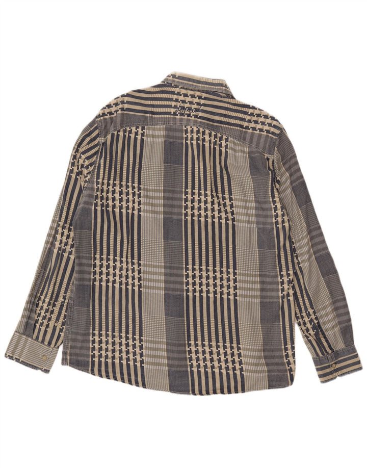 Cămașă grafică Desigual pentru bărbați 2XL, bumbac mozaic albastru