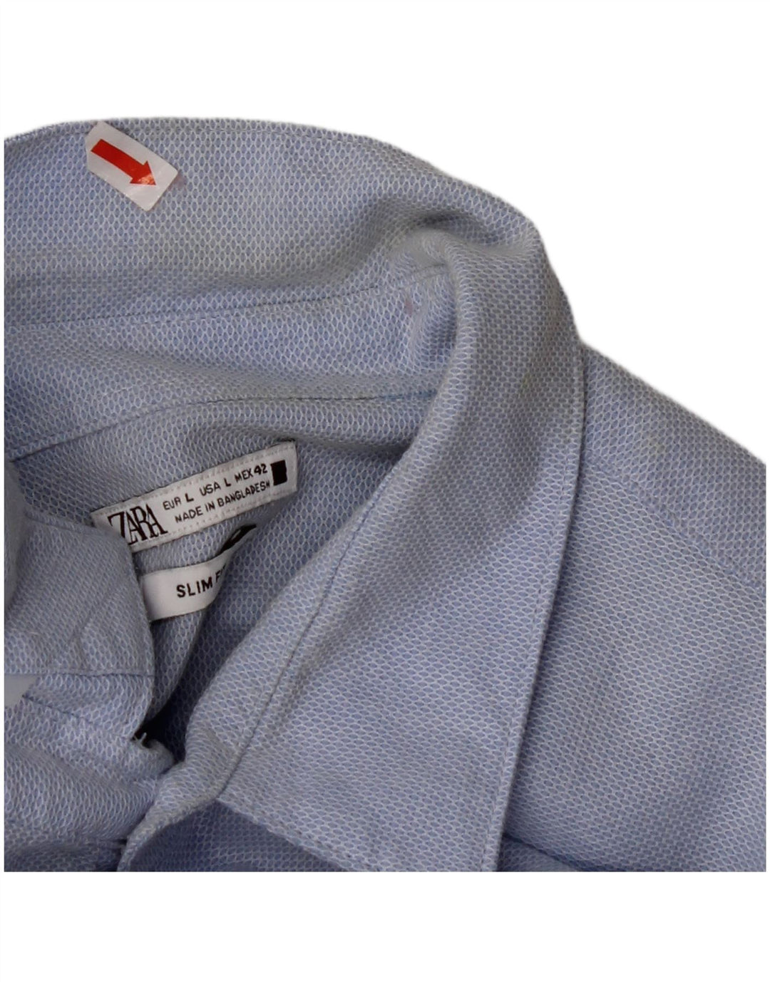 Cămașă pentru bărbați ZARA Slim Fit, mare, albastru, bumbac