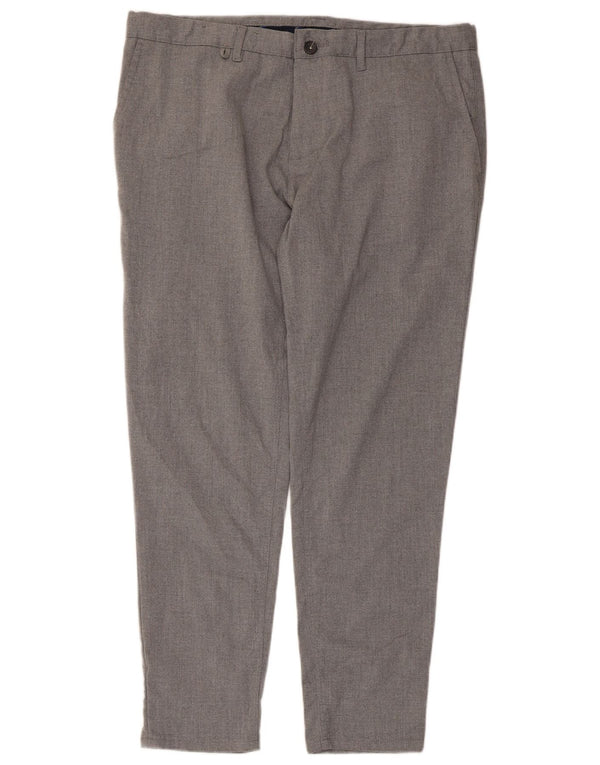 Pantaloni chino slim pentru bărbați Zara EU 48 XL W38 L28 Gri Poliester