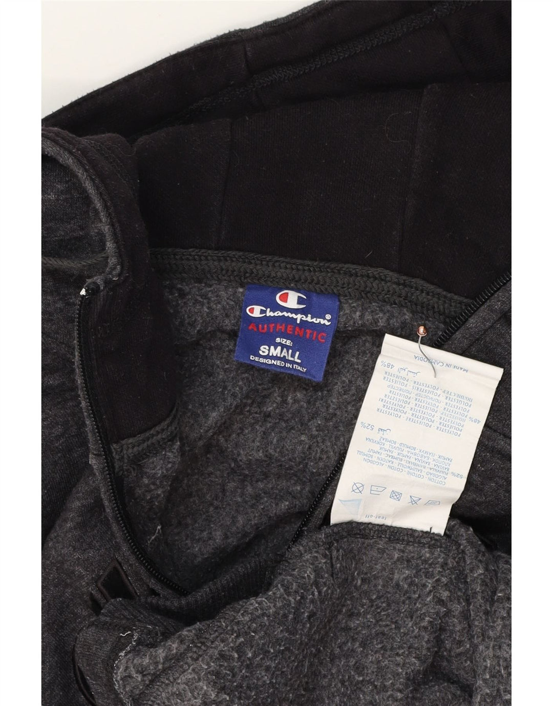 Pulover pentru bărbați CHAMPION, cu grafică, cu fermoar, bumbac cu pete mici, gri