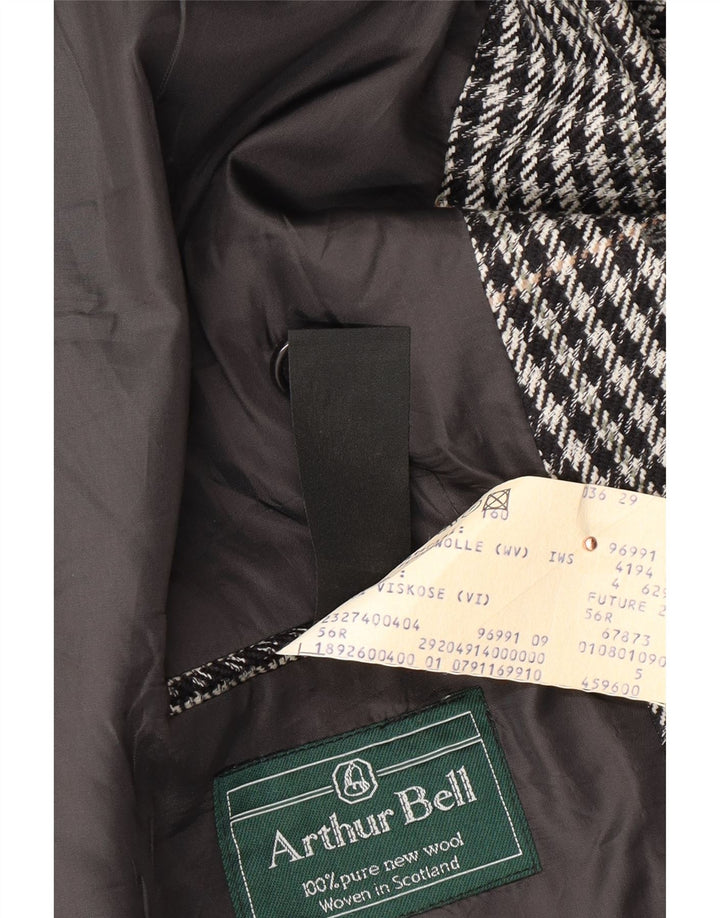 Jachetă pentru bărbați VINTAGE cu două piepturi EU 56 3XL Black Herringbone