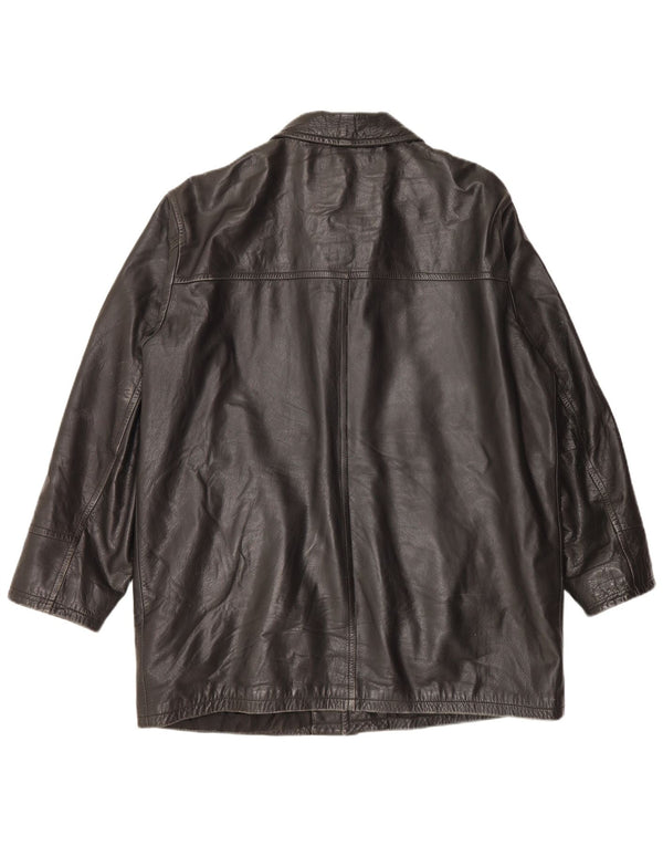 Jachetă de piele vintage pentru bărbați UK 44 2XL Negru