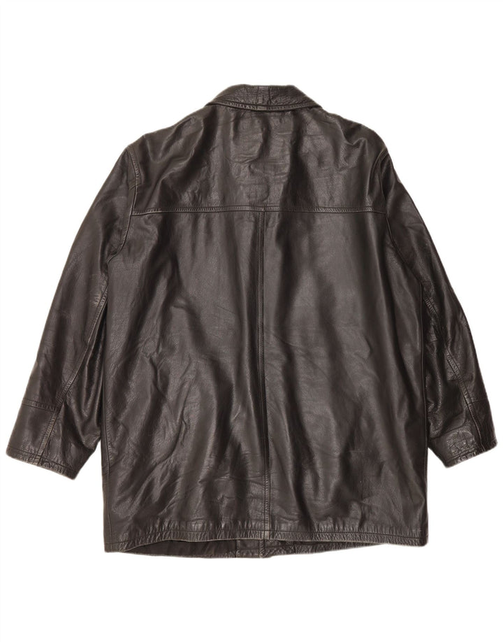 Jachetă de piele vintage pentru bărbați UK 44 2XL Negru