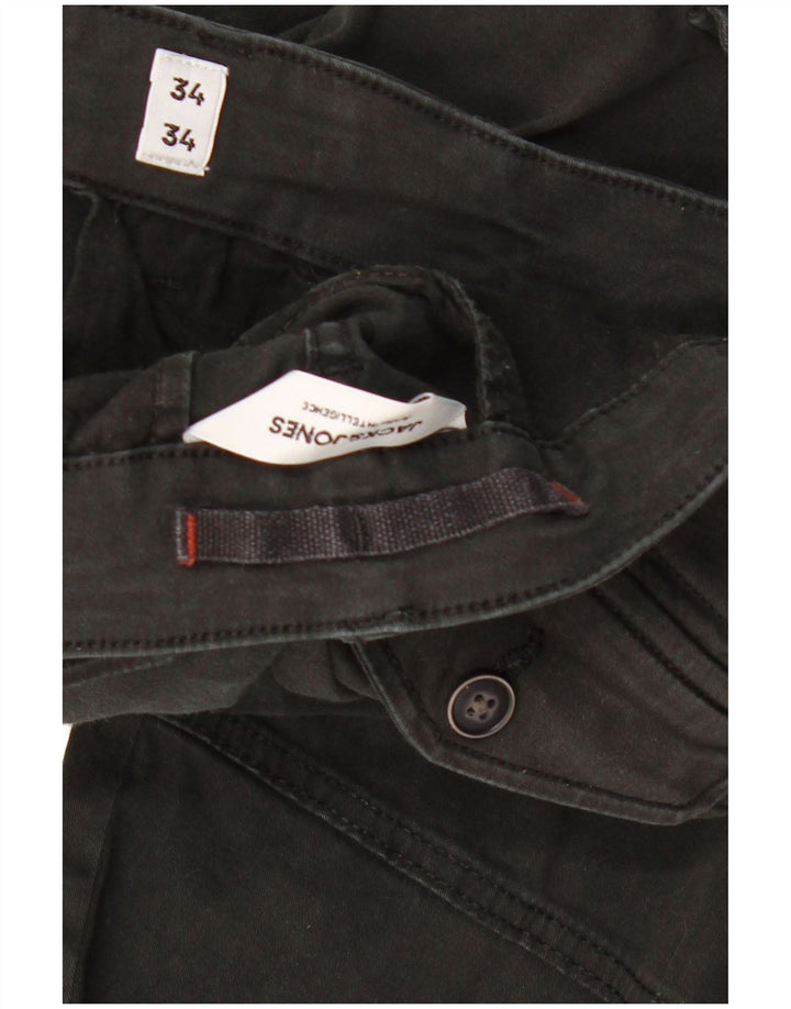 JACK & JONES Joggeri pentru bărbați Pantaloni cargo W34 L30 bumbac negru