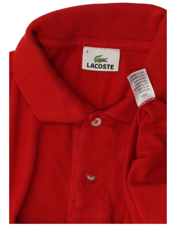 Tricou polo Lacoste pentru bărbați, mărimea 4, bumbac roșu mediu