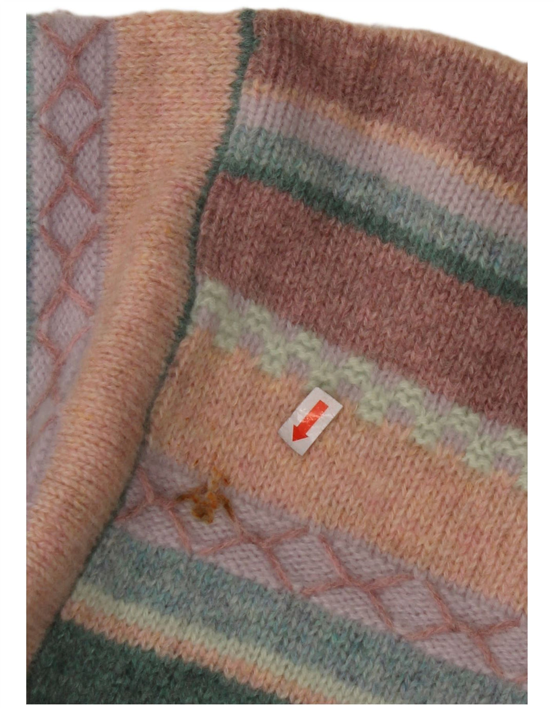 Pulover pentru damă BENETTON cu decolteu rotund, cu dungi mari, multicolore, UK 16