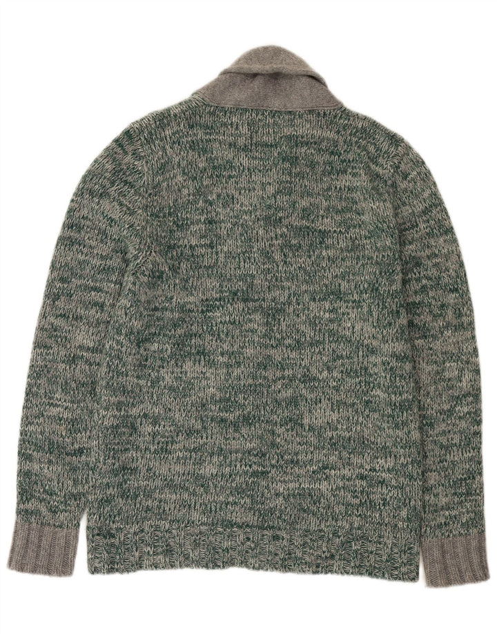 Pulover cardigan pentru bărbați Fred Perry, lână mare cu pete verde