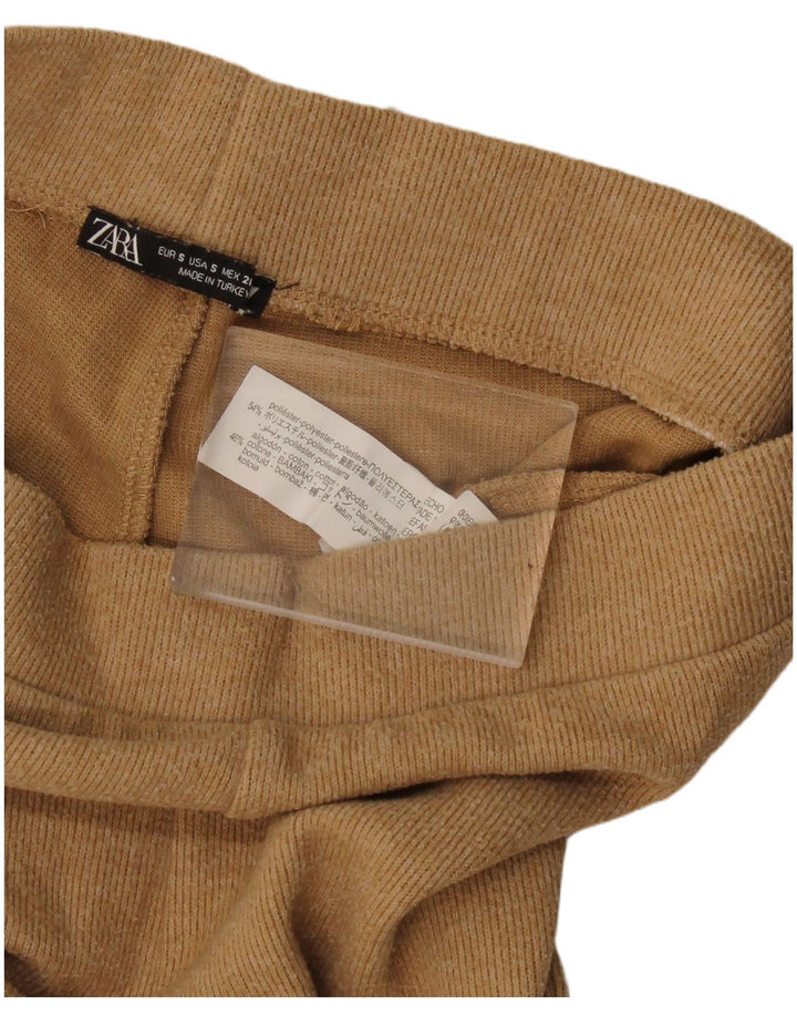 Pantaloni de trening Zara pentru femei UK 10 Mici Bej Poliester