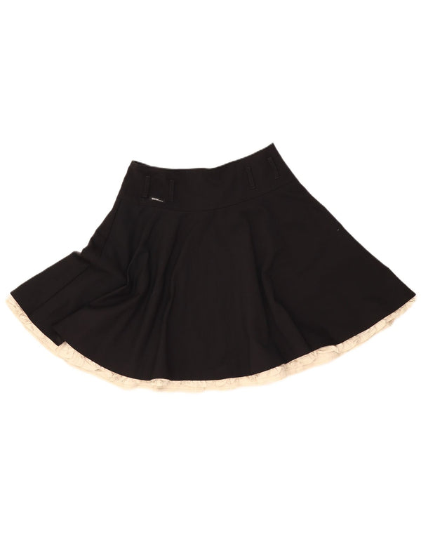 Fustă A-Line pentru femei cu talie înaltă MOSCHINO UK 12 Medium W28 Negru