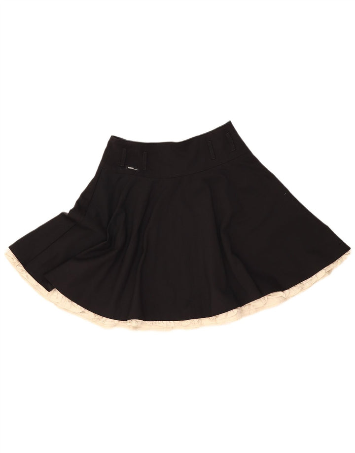 Fustă A-Line pentru femei cu talie înaltă MOSCHINO UK 12 Medium W28 Negru