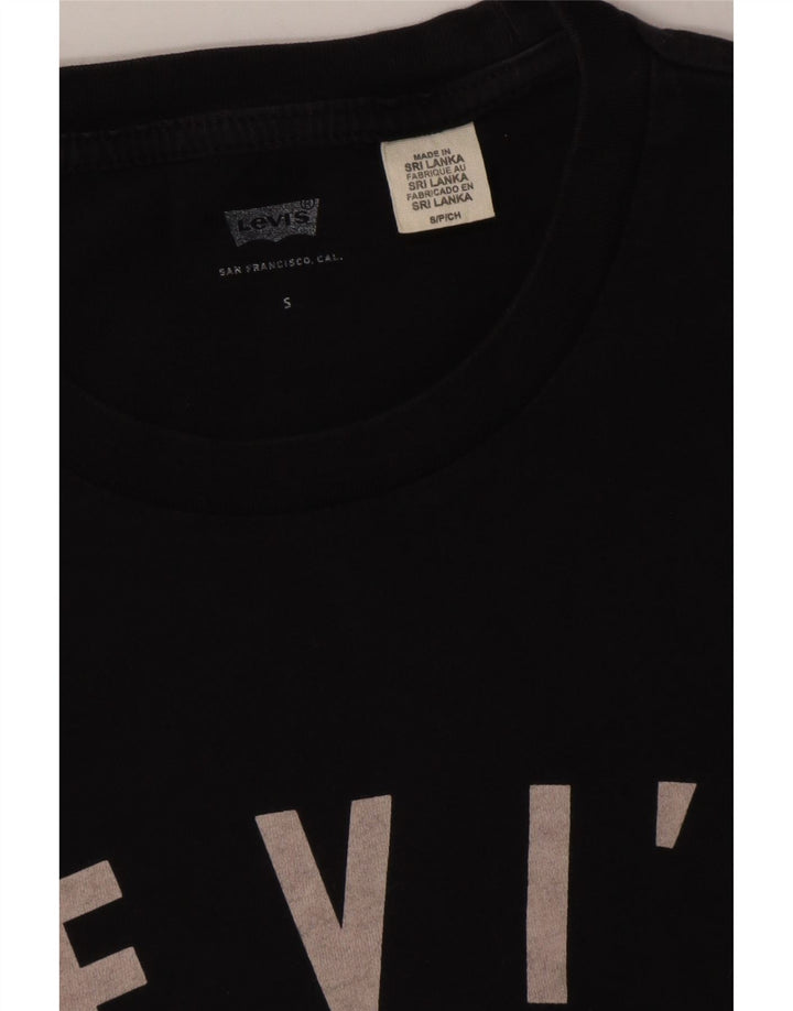 LEVI'S Mens Graphic T-Shirt Top Small Black Cotton Vintage Levi's and Second-Hand Levi's from Messina Hembry 