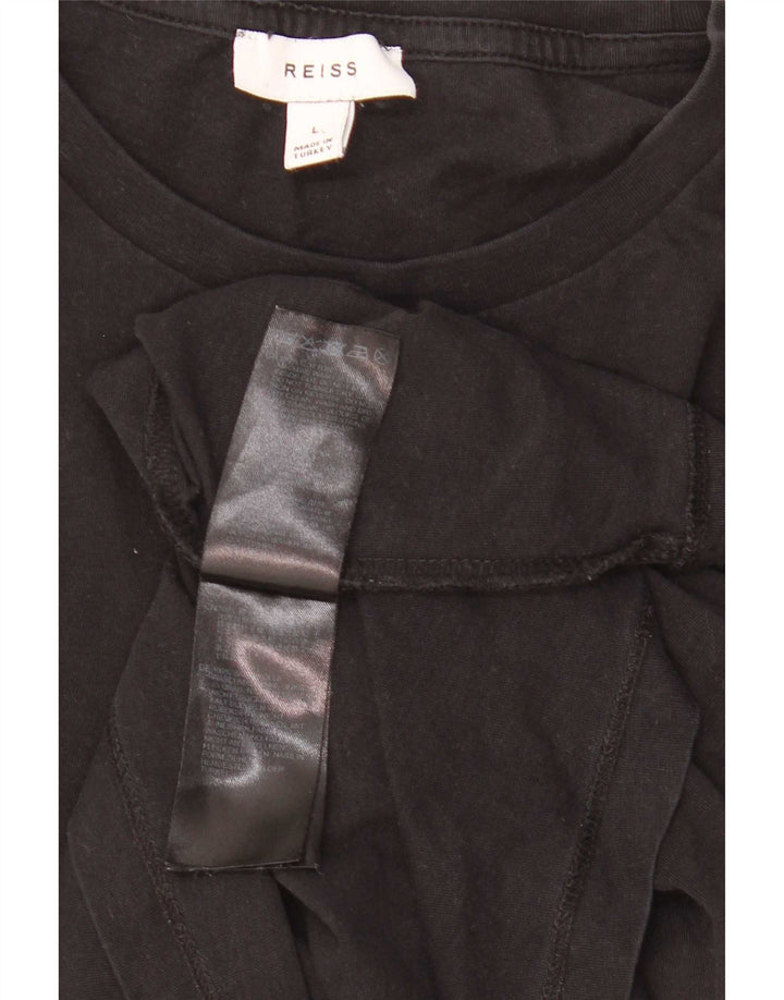 Tricou pentru bărbați Reiss Top mare din bumbac negru