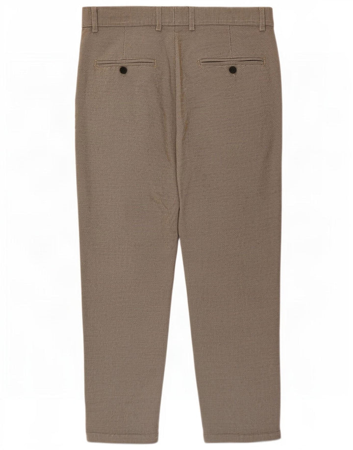 Pantaloni chino crop pentru bărbați Zara Mediu L31 L24 Maro Houndstooth