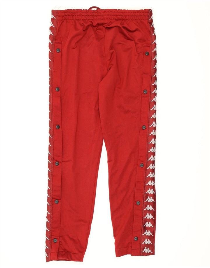 Pantaloni de trening cu grafică pentru bărbați Kappa, poliester mic de culoare burgundă