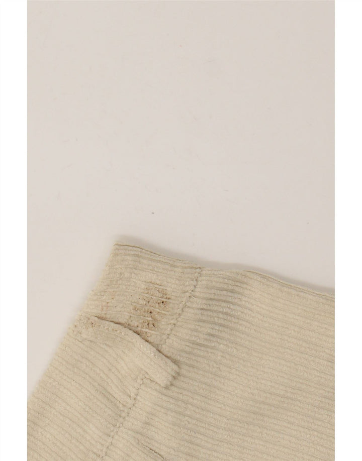 Pantaloni scurti din velur pentru femei Benetton UK 12 Medium W28 Bej Poliester