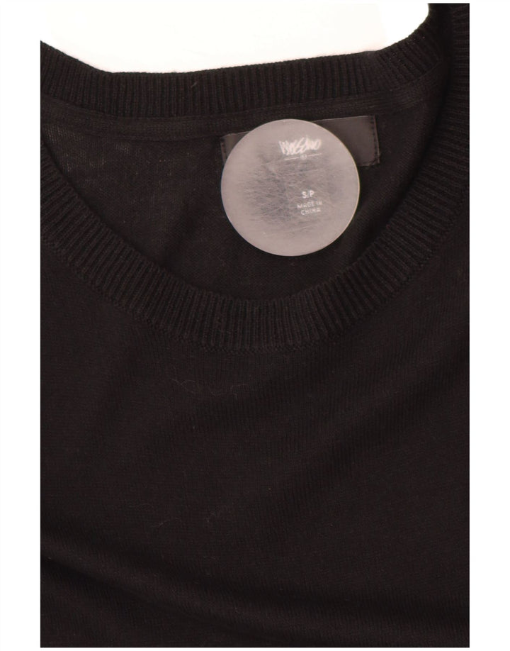 MOSSIMO Rochie Jumper pentru Femei cu mâneci 3/4 UK 10 Bumbac Negru Mic