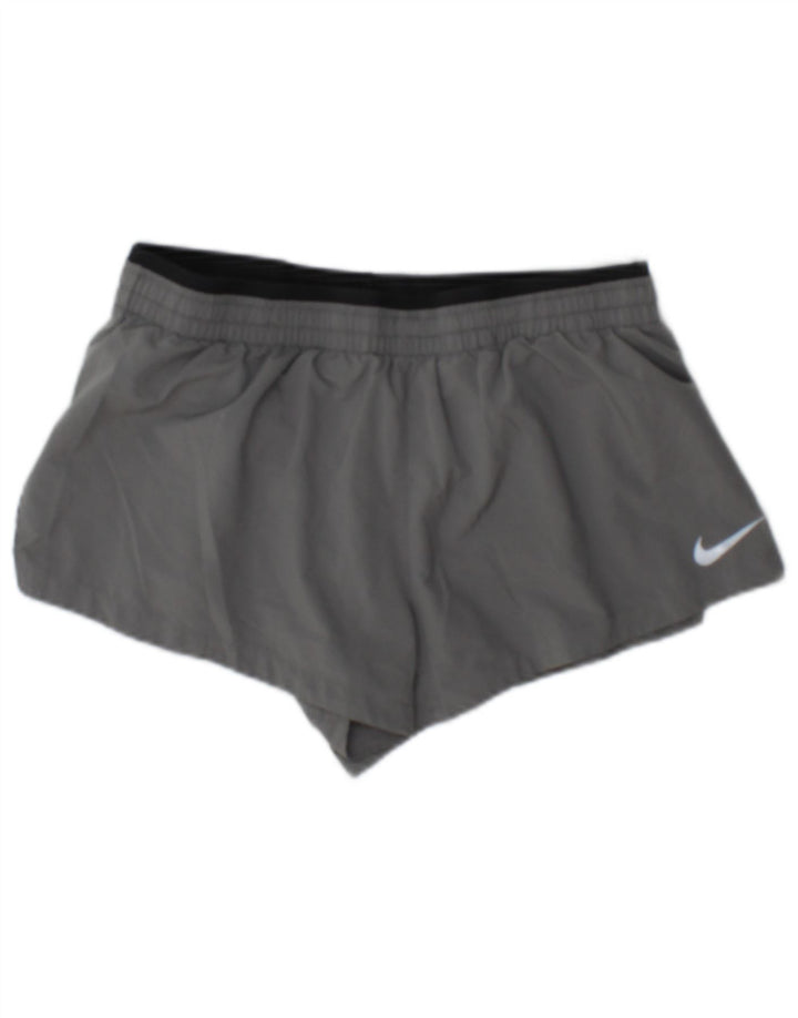 Pantaloni scurți sport Nike Dri Fit pentru femei UK 10 Small Gri Poliester